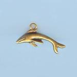 Pewter Charms: Dolphin / Porpoise Antiqued Brass (AB), 10 pieces