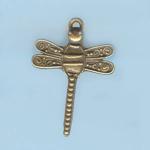 Pewter Charms: Dragonfly Antiqued Brass (AB) Over Pewter, 10 pieces
