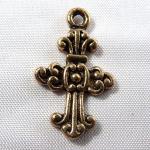 Pewter Charms: Cross: Fancy Cross AB, 10 pieces
