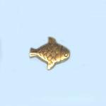 Pewter Beads: Fish Bead Antiqued Brass (AB), 10 beads