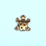 Pewter Beads: Frog Bead Antiqued Brass (AB) 10 beads