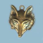 Pewter Charms: Foxface Antiqued Brass, 10 pieces
