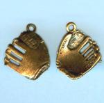 Pewter Charms: Baseball Glove Antiqued Brass (AB), 10 pieces