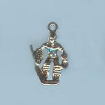 Pewter Charms: Goalie Antiqued Brass (AB), 10 pieces