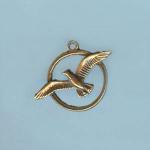 Pewter Charms: Bird: Seagull Antiqued Brass (AB), 10 pieces