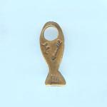 Pewter Charms: Fish: Hole Headed Fish Antiqued Brass (AB), 10 pieces