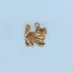 Pewter Charms: Cat: Kitty Antiqued Brass, 10 pieces