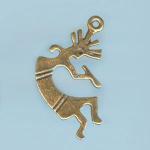 Pewter Charms: Kokopelli, Medium Antiqued Brass (AB), 10 pieces