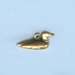 Pewter Charms: Bird: Loon Antiqued Brass (AB) Over Pewter, 10 pieces