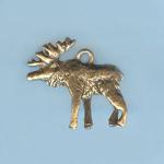 Pewter Charms: Moose Antiqued Brass  (AB), 10 pieces