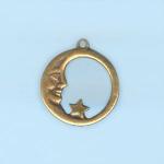 Pewter Charms: Moon & Star Antiqued Brass (AB) Over Pewter, 10 pieces