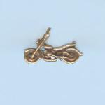 Pewter Charms: Motorcycle Antiqued Brass (AB), 10 pieces