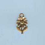 Pewter Charms: Posey Antiqued Brass (AB), 10 pieces