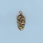 Pewter Charms: Pine Cone Antiqued Brass (AB) Over Pewter, 10 pieces