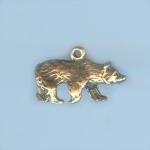Pewter Charms: Bear Charm Antiqued Brass, 10 pieces
