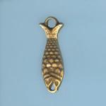 Pewter Charms: Fish: Carp Charm Antiqued Brass (AB), 10 pieces