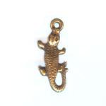 Pewter Charms: Crocodile / Alligator Charm Antiqued Brass (AB), 10 pieces