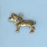 Pewter Charms: Cat: Lion Charm Antiqued Brass, 10 pieces