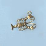 Pewter Charms: Lobster Antiqued Brass, 10 pieces