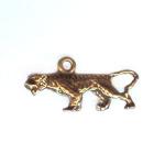 Pewter Charms: Cat: Tiger Charm Antiqued Brass 10 pieces