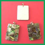 Pendants: Abalone Rectangles with Silver Colored Findings, 3 for $9