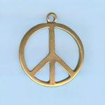 Pewter Charms: Peace Sign Charm Antiqued Brass Color (AB), 10 pieces
