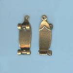 Pewter Charms: Skateboard Antiqued Brass (AB), 10 pieces
