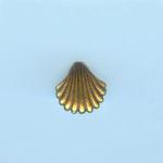 Pewter Beads: Scallop Bead Antiqued Brass (AB), 10 beads