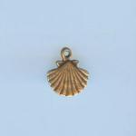 Pewter Charms: Scallop Charm Antiqued Brass, 10 pieces