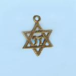 Pewter Charms: Star of David Antiqued Brass (AB), 10 pieces