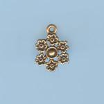 Pewter Charms: Snowflake (Flowerlike) Antiqued Brass (AB), 10 pieces