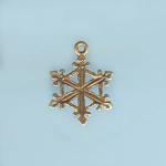 Pewter Charms: Snowflake (Bentley) Antiqued Brass (AB), 10 pieces
