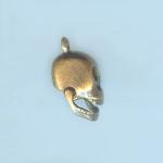 Pewter Charms: Skull with Flapping Jaw Antiqued Brass (AB), 10 pieces