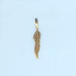 Pewter Charms: Bird: Feather (Small) Antiqued Brass (AB), 10 pieces