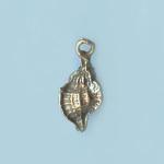 Pewter Charms: Seashell Antiqued Brass (AB), 10 pieces
