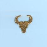 Pewter Beads: Southwestern Style Steer Antiqued Brass (AB), 10 beads