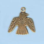 Pewter Charms: Bird: Thunderbird Antiqued Brass (AB), 10 pieces
