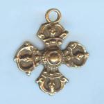 Pewter Charms: Cross: Tibetan Cross Antiqued Brass (AB), 10 pieces