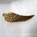 Pewter Charms: Bird: Wing (Medium) Antiqued Brass (AB), 10 pieces