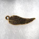 Pewter Charms: Bird: Small Wing Antiqued Brass (AB), 10 pieces