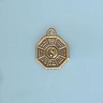 Pewter Charms: Yin / Yang Charm Antiqued Brass (AB), 20 pieces