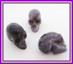 Stone Figurine Skulls: Amethyst, 3 for $27