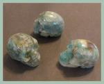 Stone Figurine Skulls: Amazonite, 3 for $27