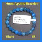 Bracelets: Stretchy Apatite 6mm Short 5.5 inches