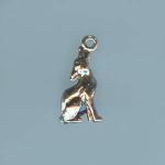 Pewter Charms: Wolf: Baying Canine Antiqued Pewter (AP), 10 pieces