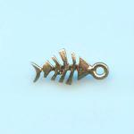 Pewter Charms: Fish: Your Traditional Catlunched Fish Antiqued Pewter (AP), 10 pieces