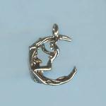 Pewter Charms: Moon: Lady and the Moon, Little, 10 pieces