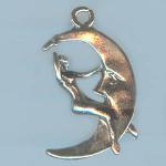 Pewter Charms: Moon: Lady and the Moon, 10 pieces