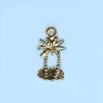 Pewter Charms: Palm Tree, 10 pieces