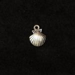 Pewter Charms: Scallop Antiqued Pewter, 10 pieces